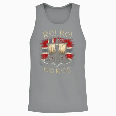 Ro! Ro! Norge Wikinger Langschiff Norwegen Flagge Skandinavisch Unisex Tank Top - Sport Grey