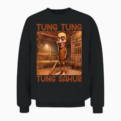 Ung Tung Tung Sahur – Viral Sahur Meme Unisex Sweatshirt - Black