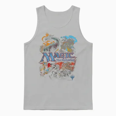Magic: the Gathering Iconic Retro Fight Scene Chest Unisex Tank Top - Ash