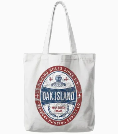 Oak Island Treasure Hunting Retro Templar Knight Treasure Gi Tote Bags - White