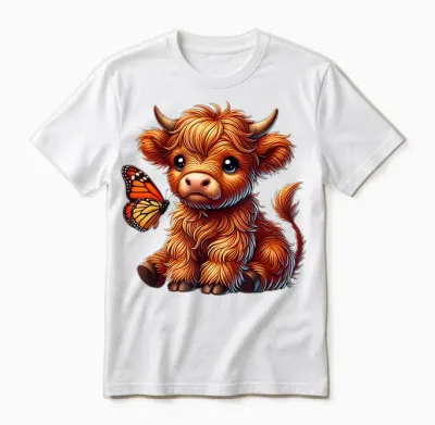 Highland Kuh Liebhaber Schottland Bauernhof Rinder Kalb Unisex T-Shirt - White
