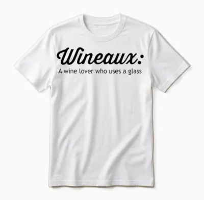 Wineaux. Wine Lover Who Uses a Glass Unisex T-Shirt - White