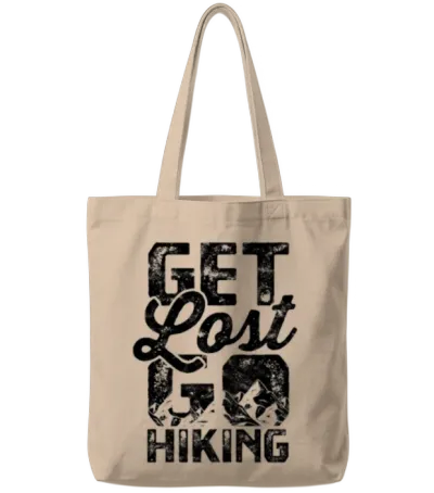 Get Lost, Go Hiking - Hiking Tote Bags - Natural