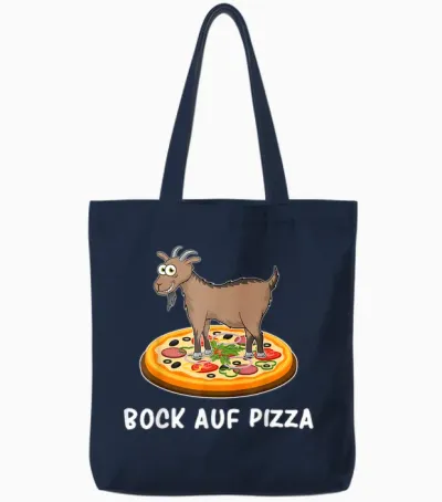 Pizza Sayings Pizza Baker Pizza Lovers Bock on Pizza T-Shirt, Black, S Tote Bags - Navy