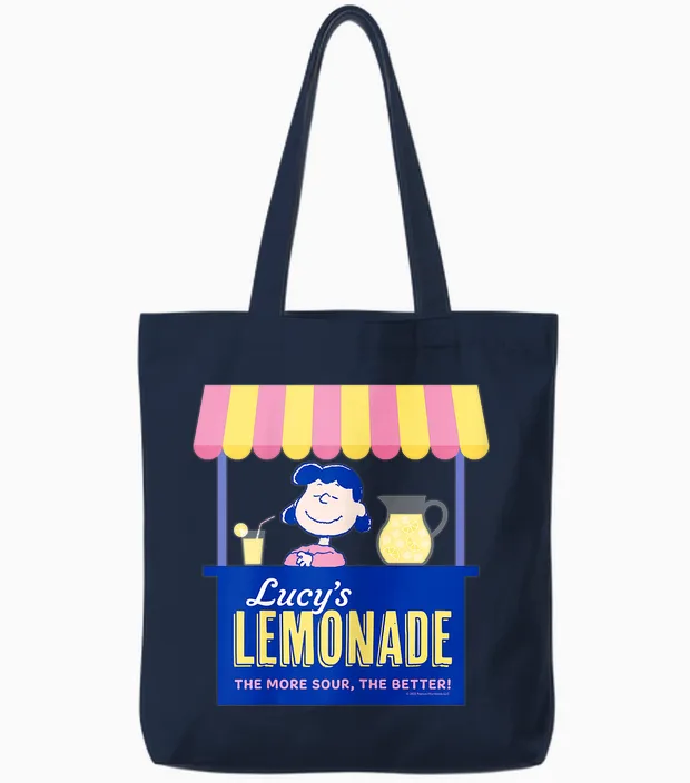 Peanuts - Snoopy Lucy's Lemonade Tote Bags in Navy