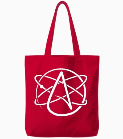 Atheist Science Atom Tote Bags - Red