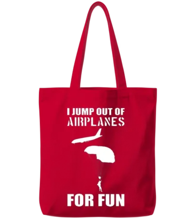 Funny Skydiving Skydiver Tote Bags - Red