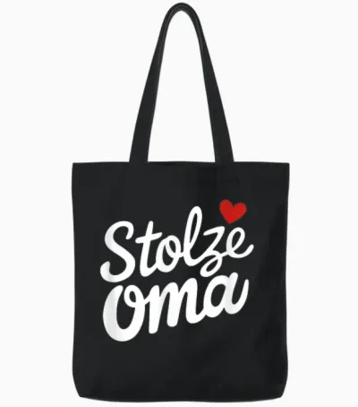 Stolze Oma Spruch Herz Stolzen Omas Omis Tote Bags - Black