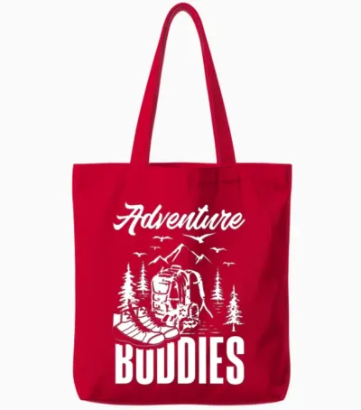 Funny Hiking Hiker Gift Tote Bags - Red