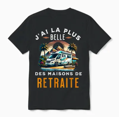 Retired Humor My Motorhome Retirement Gift Funny T-Shirt, Black Unisex T-Shirt - Black