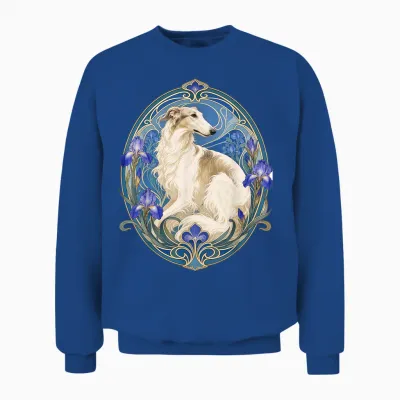 élégant Lévrier Russe Borzoi Art Nouveau Unisex Sweatshirt - Royal