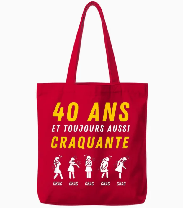 Gift Idea Drole Humour 40 Ans 1986 Anniversaire Femme Tote Bags in Red