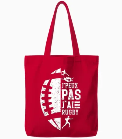 Funny Sports Rugby Player I Can't Have Rugby T-Shirt, Black, S Tote Bags - Red