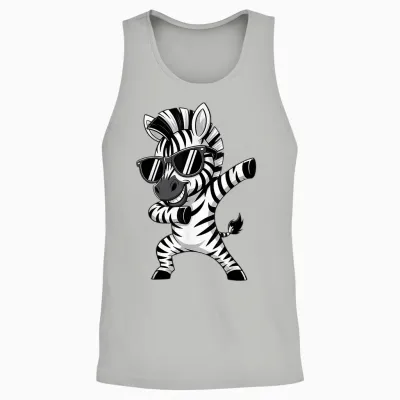 Cute Dabbing Zebra Clothes Kids Toddler Boys Animal Print Unisex Tank Top - Ash