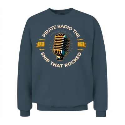 Caroline Retro Pirate Radio the Ship That Rocked Unisex Sweatshirt - Dark Heather