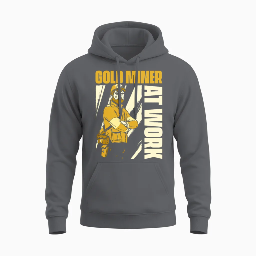 Gold Mining Unisex Hoodie in Charcoal
