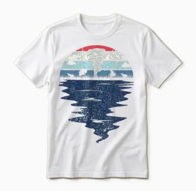 Retro Tornado Hunter Storm Chase Tornadoes T-Shirt, Black, S Unisex T-Shirt - White