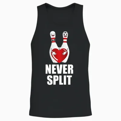 Never Split Bowling Pins Valentine S Day Couples Unisex Tank Top - Black