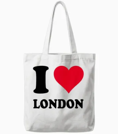 I Love London T-Shirt, White, S Tote Bags - White