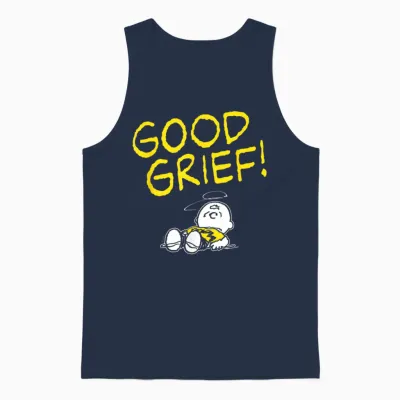 Peanuts - Charlie Brown Good Grief Unisex Tank Top - Navy