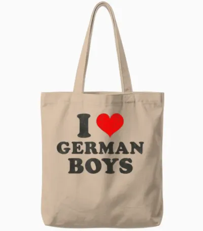 Ich Liebe Deutsche Jungs Rotes Herz Lustig Ich Liebe Deutsche Jungs Tote Bags - Natural