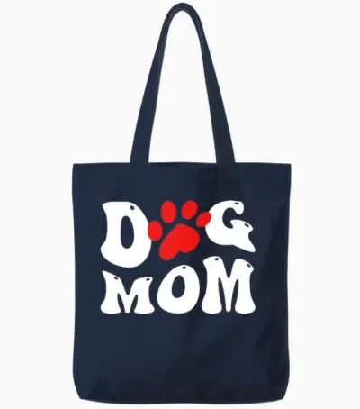 Dog Mom Tote Bags - Navy
