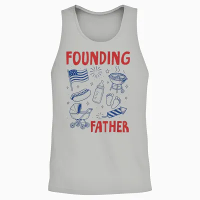 An All American Baby Pregnancy Announcement 4th of July Unisex Tank Top - Ash