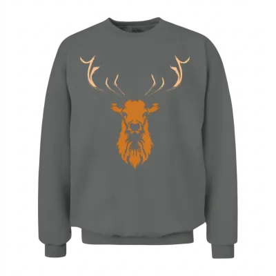 Deer Head Deer Antlers Deer Antlers Unisex Sweatshirt - Graphite Heather