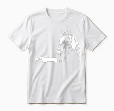 Horse Silhouette Horse Illustration Unisex T-Shirt - White