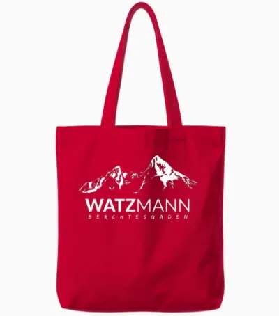 Bergsteiger Berg Watzmann in Berchtesgaden Am Königssee Tote Bags - Red