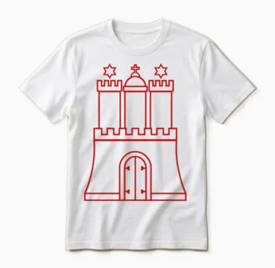 Crest of Hamburg – Germany City Coat of Arms Unisex T-Shirt - White