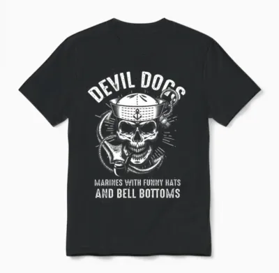 Devil Us Navy Corpsman Doc Badass Army Veteran Unisex T-Shirt - Black