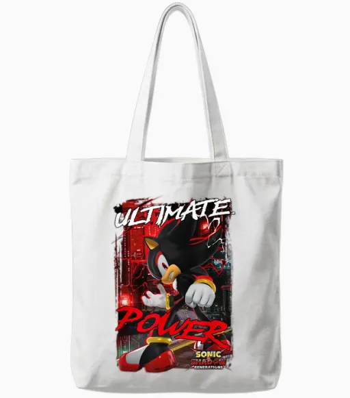 Sonic the Hedgehog Sonic X Shadow Generations Ultimate Power Tote Bags in White