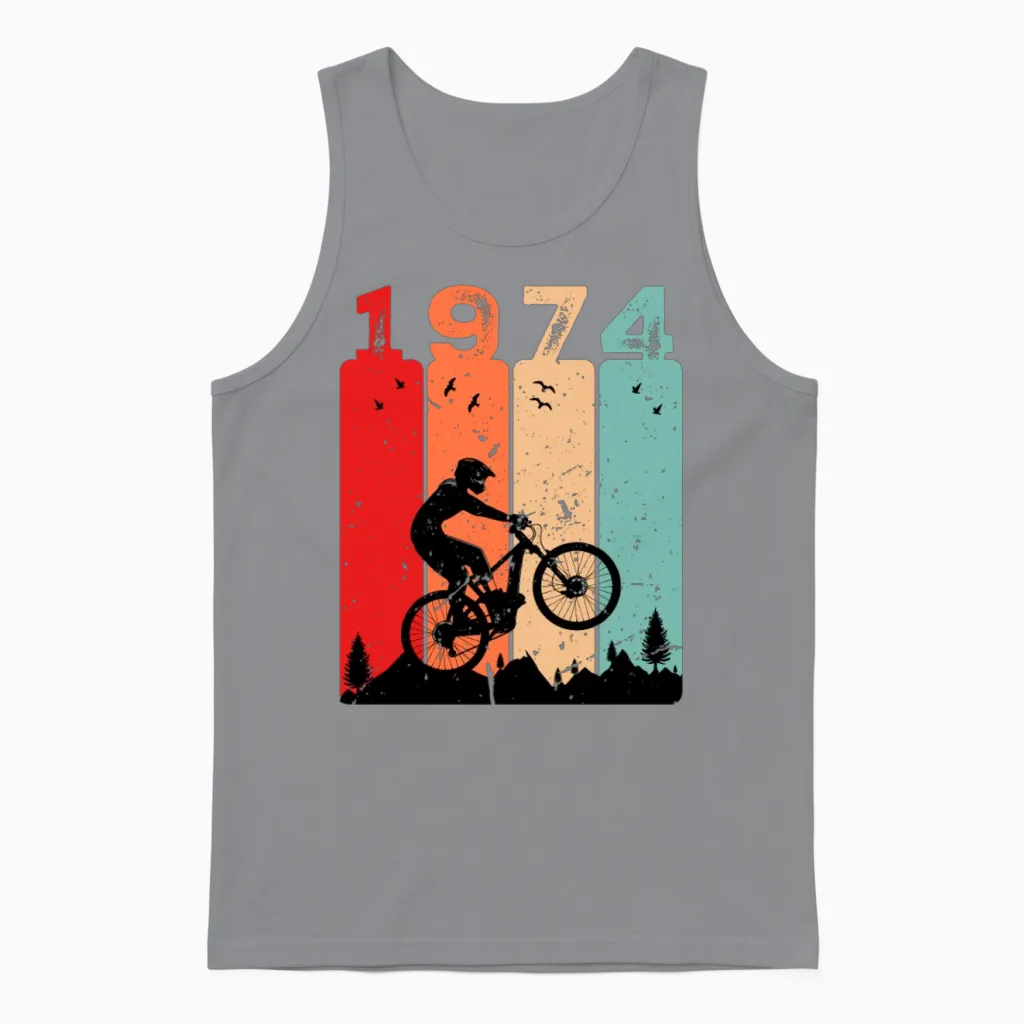 Vintage 1974 Unisex Tank Top in Sport Grey