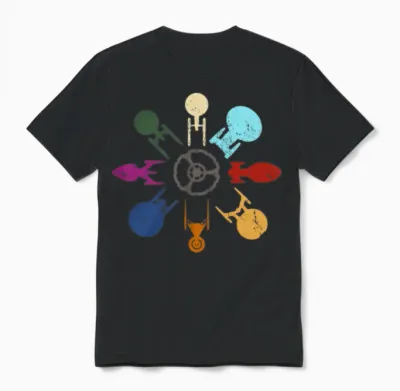 Starships (clock Layout) Unisex T-Shirt - Black