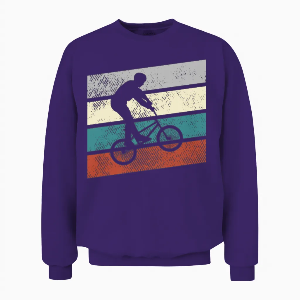 Bmx Retro Cycling Unisex Sweatshirt in Purple