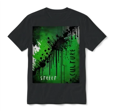 Street Culture Grunge Style Unisex T-Shirt - Black