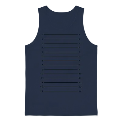 Length Check T-Shirt Plain Unisex Tank Top - Navy