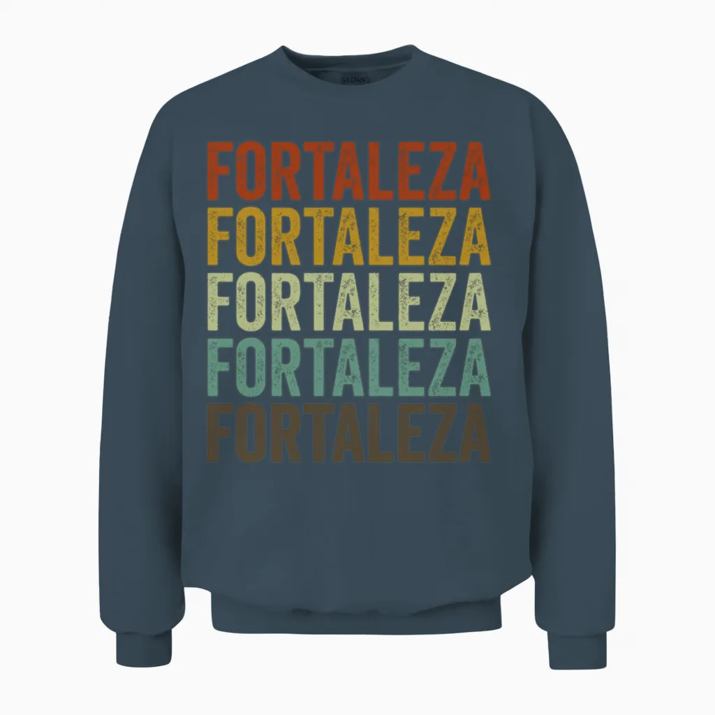 Fortaleza Brazil Retro Vintage Unisex Sweatshirt in Dark Heather