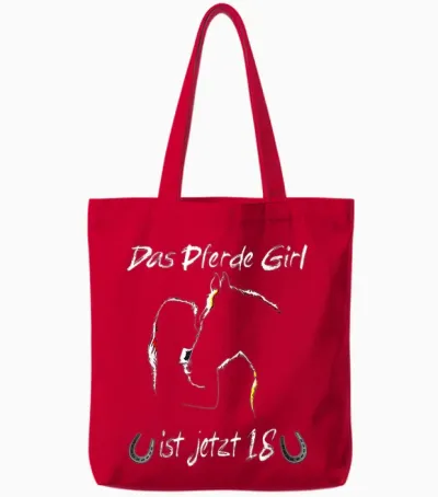 18 Geburtstag Pferde Mädchen Tote Bags - Red