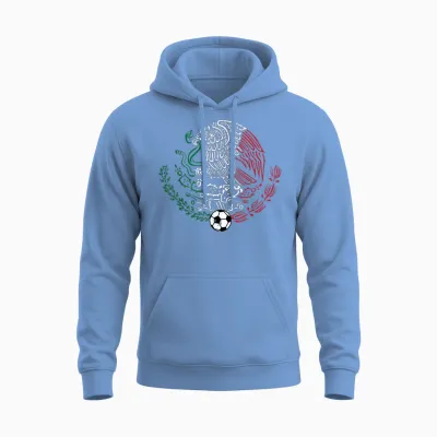 Mexico Mexican Eagle Men Women Boys Girls Unisex Hoodie - Carolina Blue
