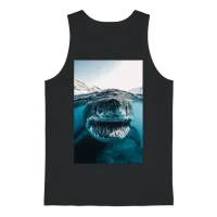 Mega Shark Close-Up Encounter Unisex Tank Top - Black – 1