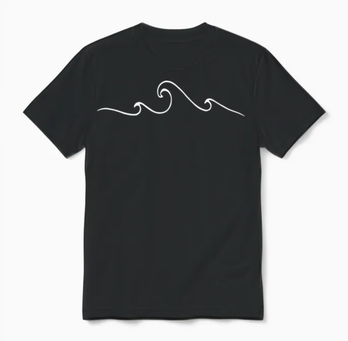 Waves Unisex T-Shirt in Black