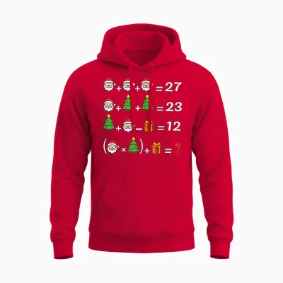 Funny 67 Meme Christmas Math Teacher Santa Six Seven Puzzle Unisex Hoodie - Red