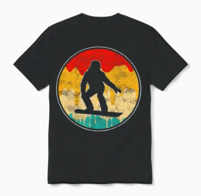 Snowboarding Retro Unisex T-Shirt - Black