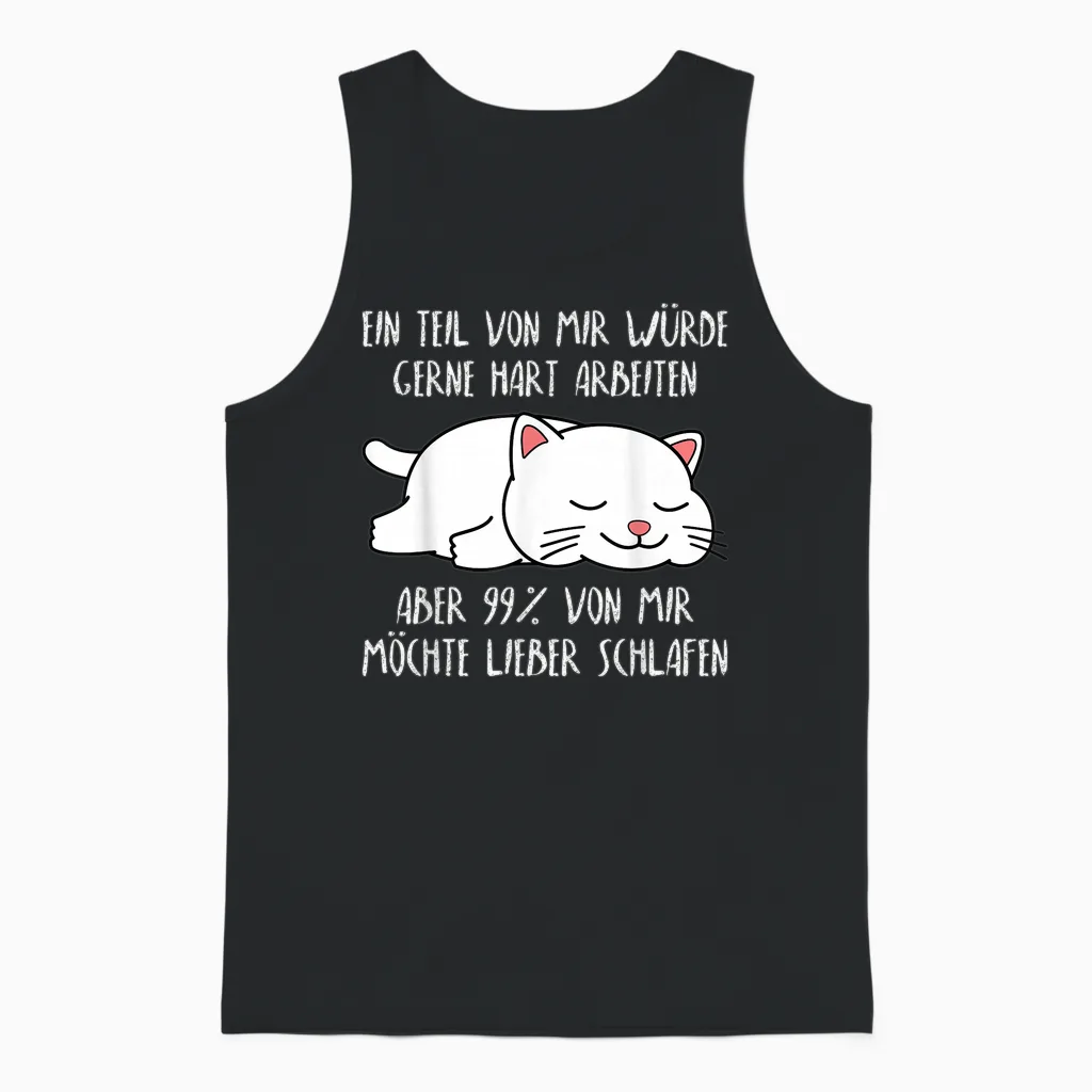 Funny Slope Slogan Cat Sleep Shirt Women's Men's T-Shirt, Black Unisex Tank Top in Black