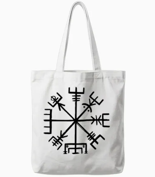Viking Compass Tote Bags in White