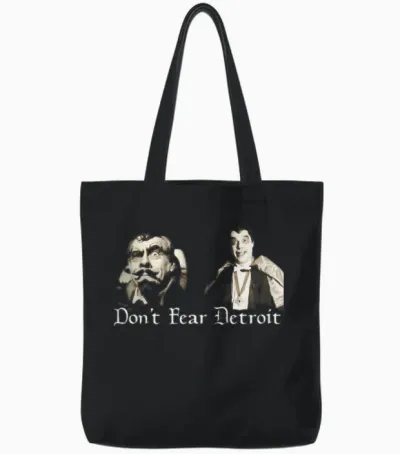 Sir Graves Count Scary Detroit Tote Bags - Black