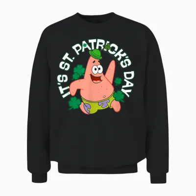 Spongebob Squarepants It's St Patrick's Day T-Shirt, Black Unisex Sweatshirt - Black