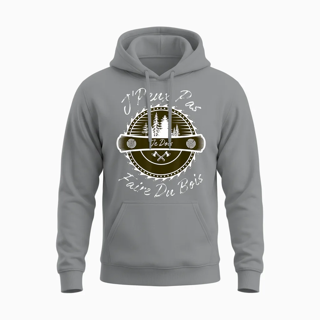 I Can't I Have to Make Wood - Chainsaw Lumberjack T-Shirt, Black, S Unisex Hoodie in Sport Grey